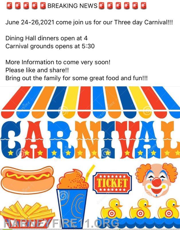 2021 Carnival Harney Fire Company